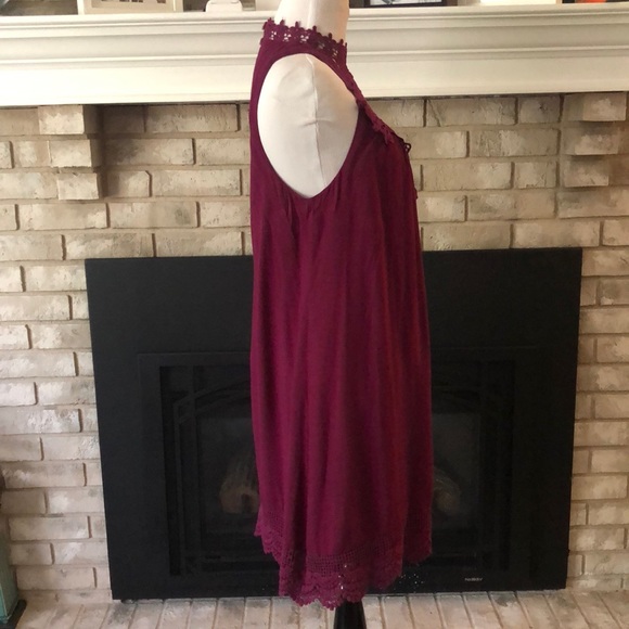 Entro Purple Lace Crest and Trim High Neck BabyDoll Dress size Small - Picture 9 of 13